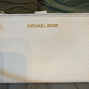 Michael Kors Cream Leather Clutch
